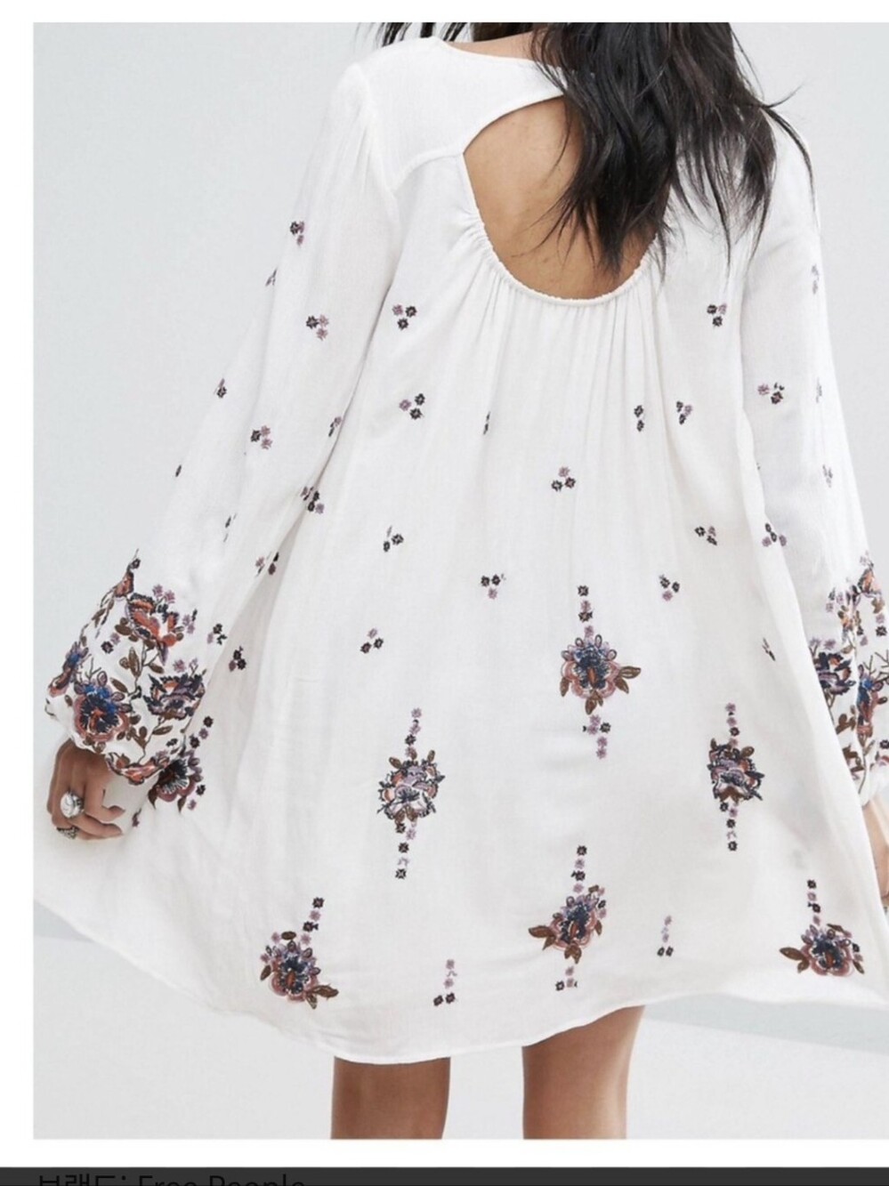 Free People Electric Garden Embroidered Ivory Mini Dress XS Boho
